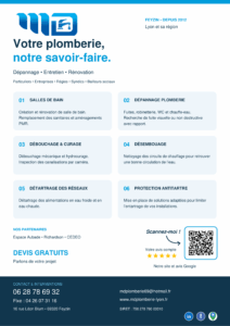 Présentation domaine d'interventions en plomberie de l'entreprise MD Plomberie